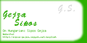 gejza sipos business card